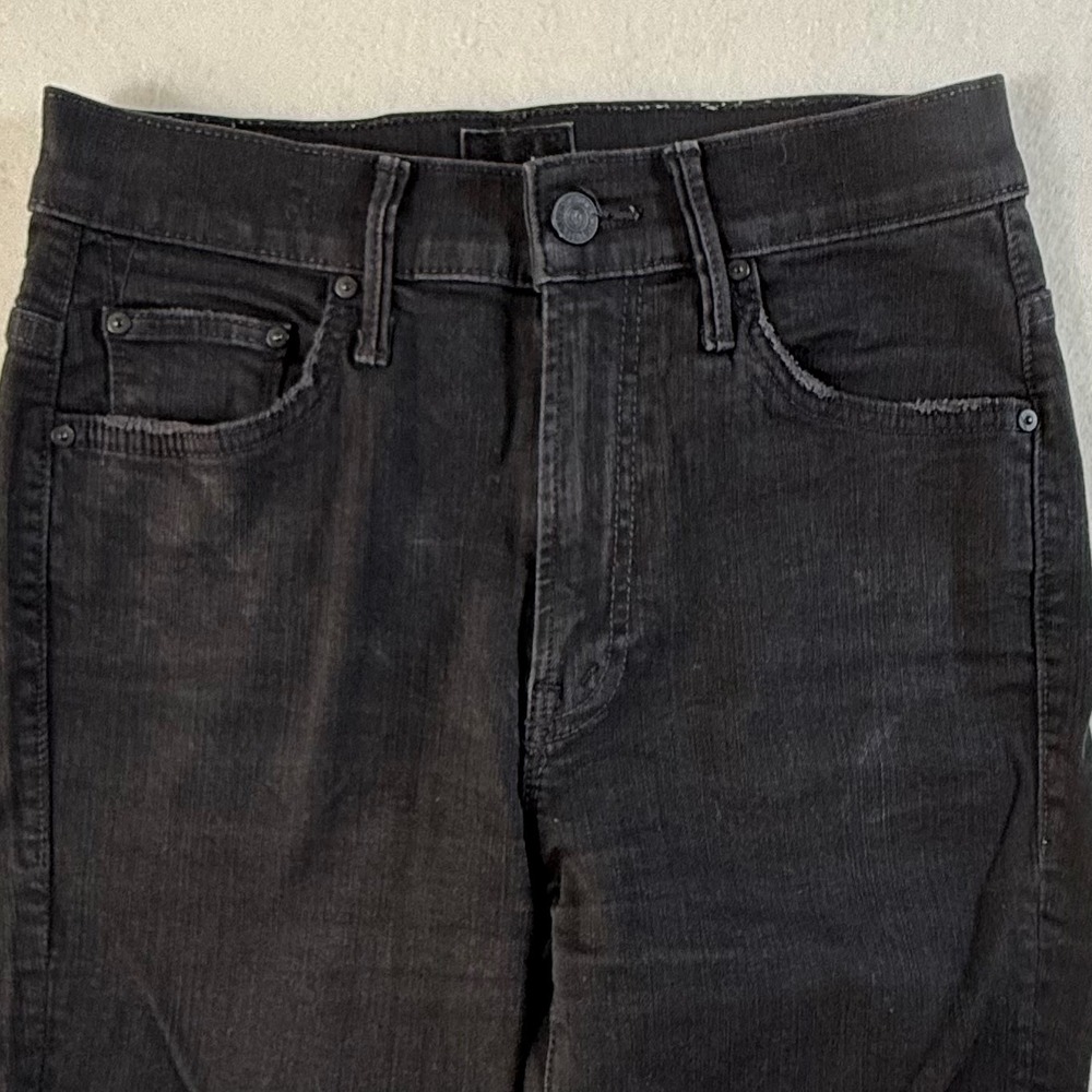 MOTHER The Insider Crop Step Fray Jeans Women 25 Not Guilty Black